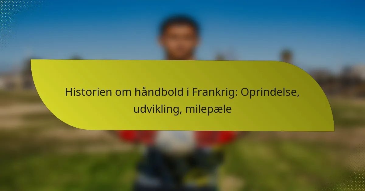 Historien om håndbold i Frankrig: Oprindelse, udvikling, milepæle