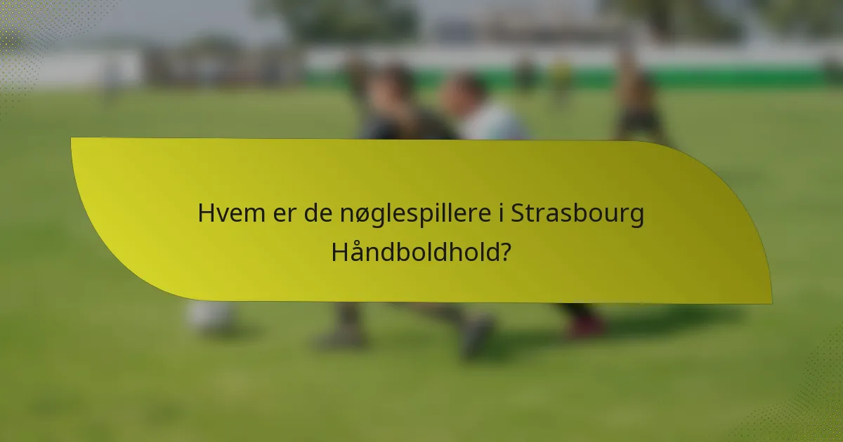 Hvem er de nøglespillere i Strasbourg Håndboldhold?