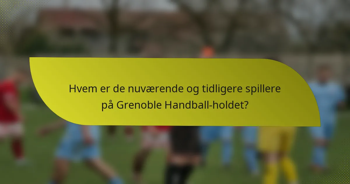 Hvem er de nuværende og tidligere spillere på Grenoble Handball-holdet?