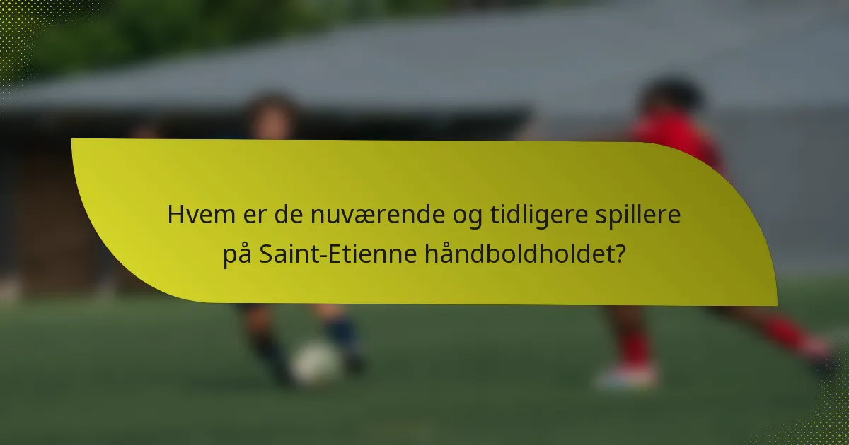 Hvem er de nuværende og tidligere spillere på Saint-Etienne håndboldholdet?