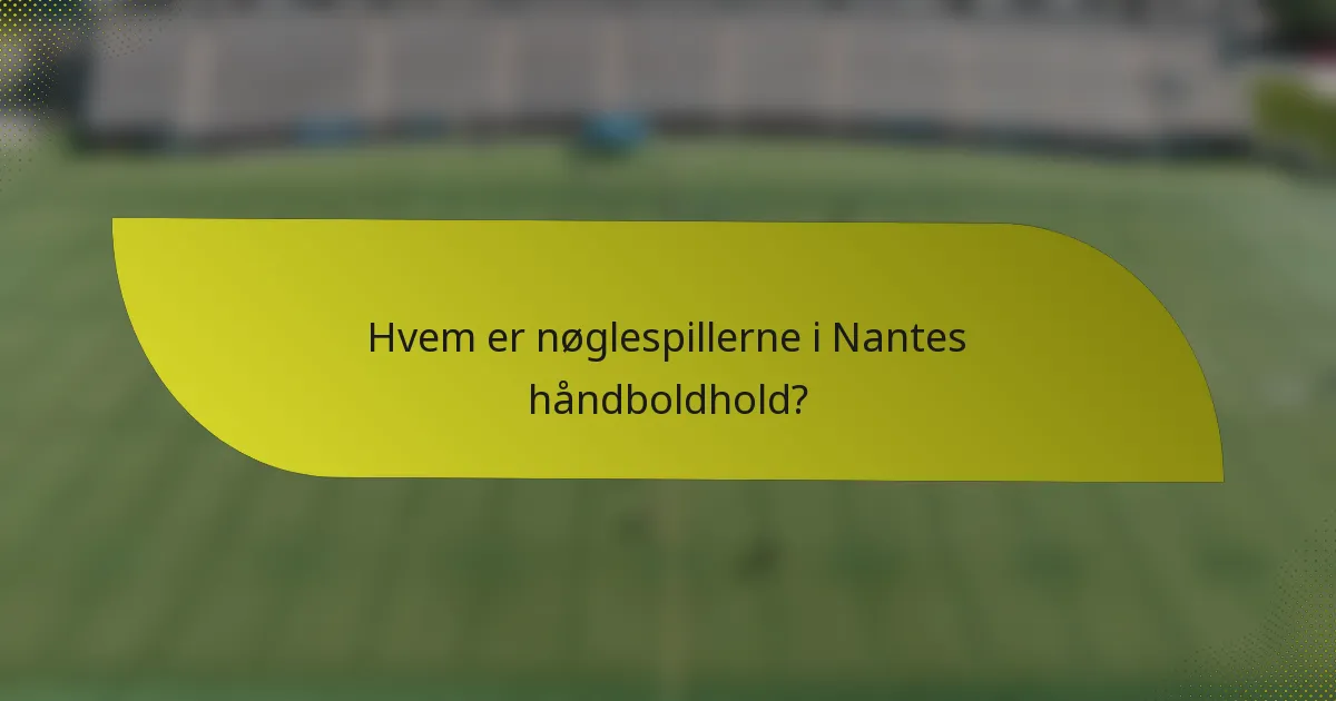 Hvem er nøglespillerne i Nantes håndboldhold?