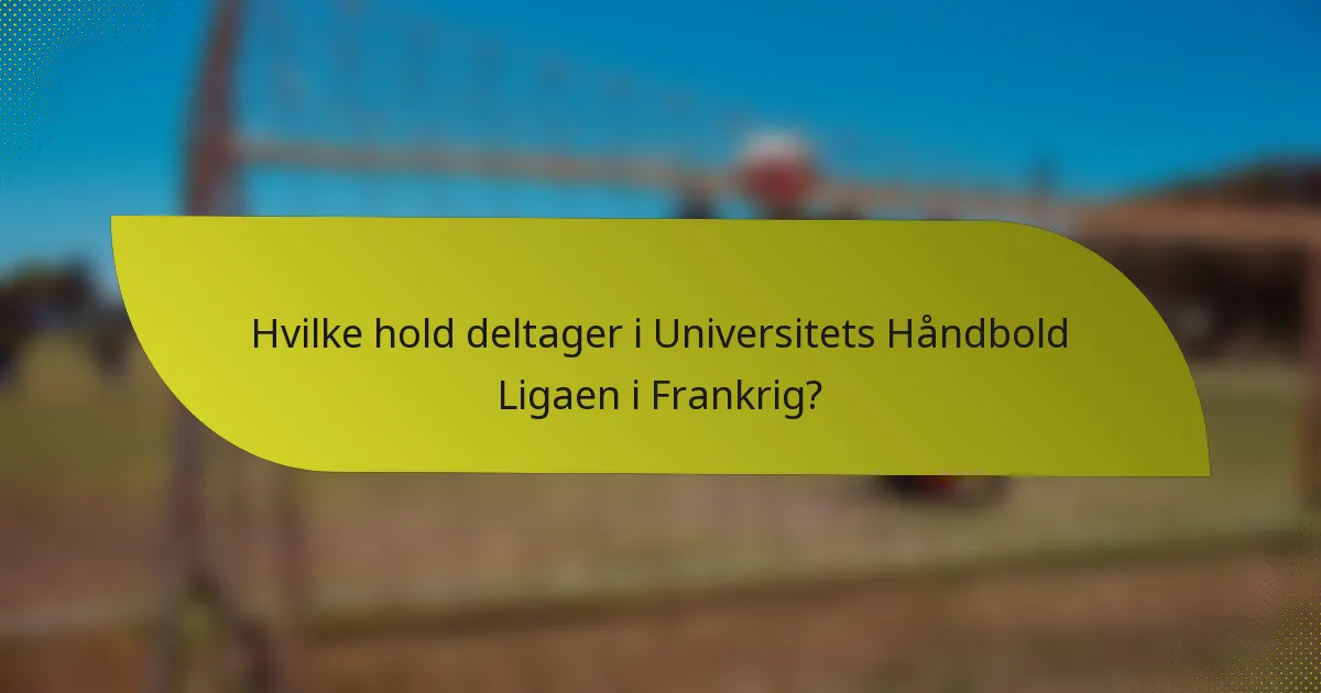 Hvilke hold deltager i Universitets Håndbold Ligaen i Frankrig?