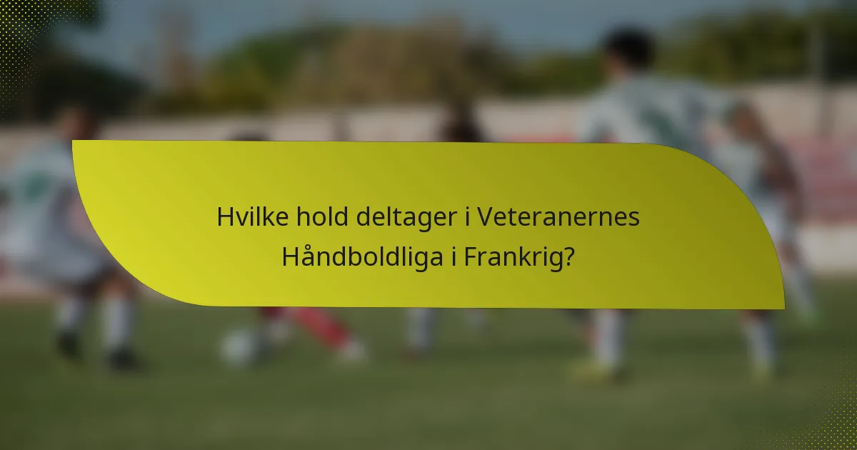 Hvilke hold deltager i Veteranernes Håndboldliga i Frankrig?