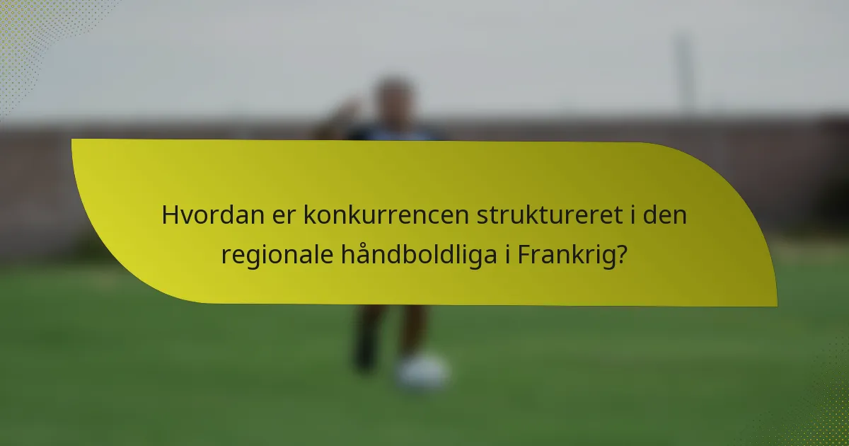 Hvordan er konkurrencen struktureret i den regionale håndboldliga i Frankrig?