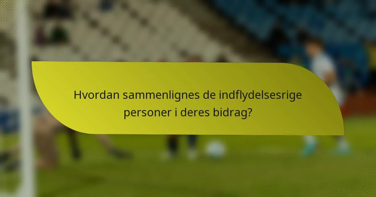 Hvordan sammenlignes de indflydelsesrige personer i deres bidrag?