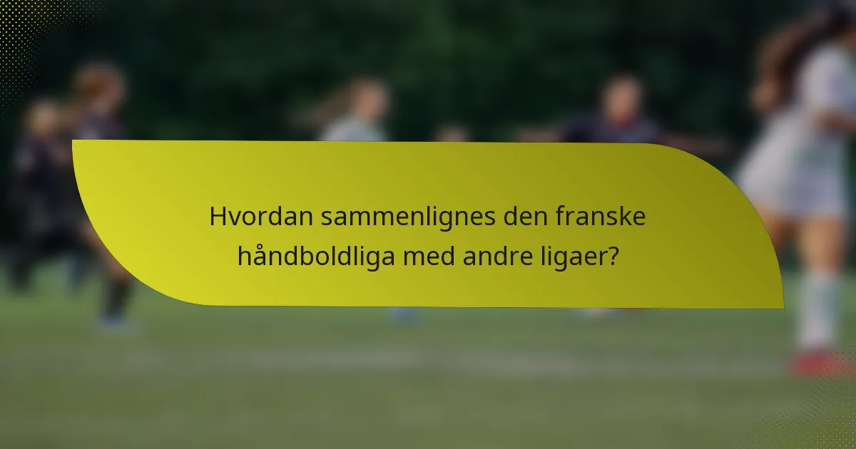Hvordan sammenlignes den franske håndboldliga med andre ligaer?